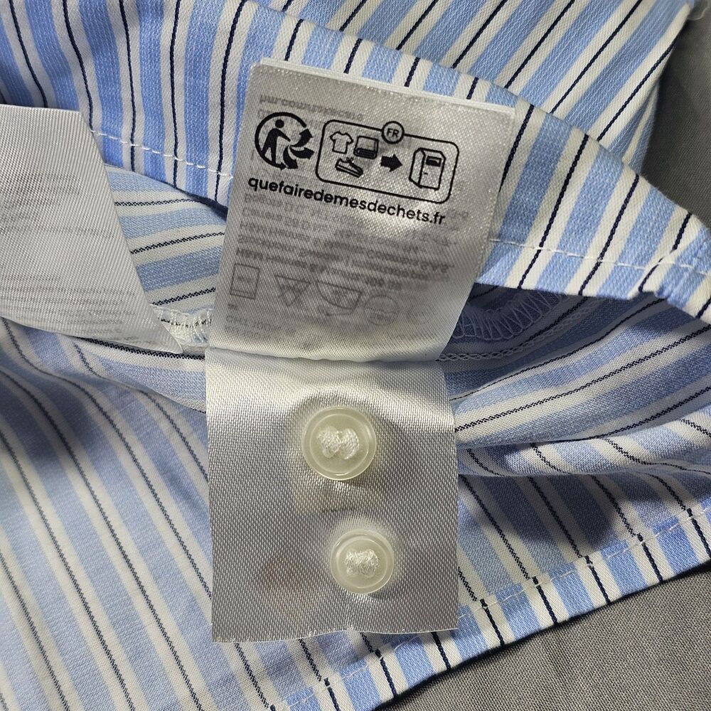 H&M women's blue and white striped oversized poplin shirt - Picture 6 of 12